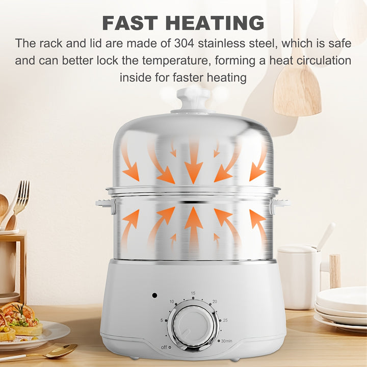 [350W Rapid Electric Egg Cooker] Egg Cooker, 350W Rapid Electric Egg Maker, Egg Steamer, Egg Boiler, Egg Cookers With Automatic Shut Off, 14 Egg Capacity Double-Layer Lazy Egg Boiler, Multifunction Heated Milk, Heated Food