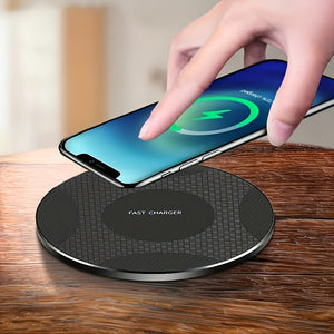 10W Fast Wireless Charger, Compatible with iPhone 16/15/14/13/12/11/8 Series, Galaxy S23/S22/S21/S20/S10/S9/S8/S7/S6 Series, Note 10/9/8/5 Series, Slim Design for Bedside & Office Desk, Free Cable Included