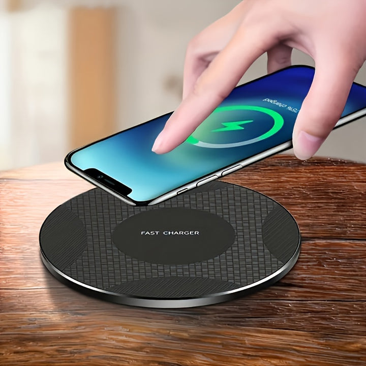 10W Fast Wireless Charger, Compatible with iPhone 16/15/14/13/12/11/8 Series, Galaxy S23/S22/S21/S20/S10/S9/S8/S7/S6 Series, Note 10/9/8/5 Series, Slim Design for Bedside & Office Desk, Free Cable Included
