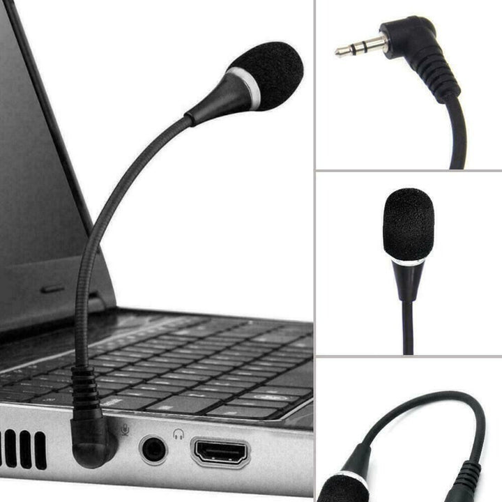 Microfone para Laptop para Gravação, Microfone de Mão Livre de 3,5mm para PC, Microfone Condensador Compatível com PC, Laptop