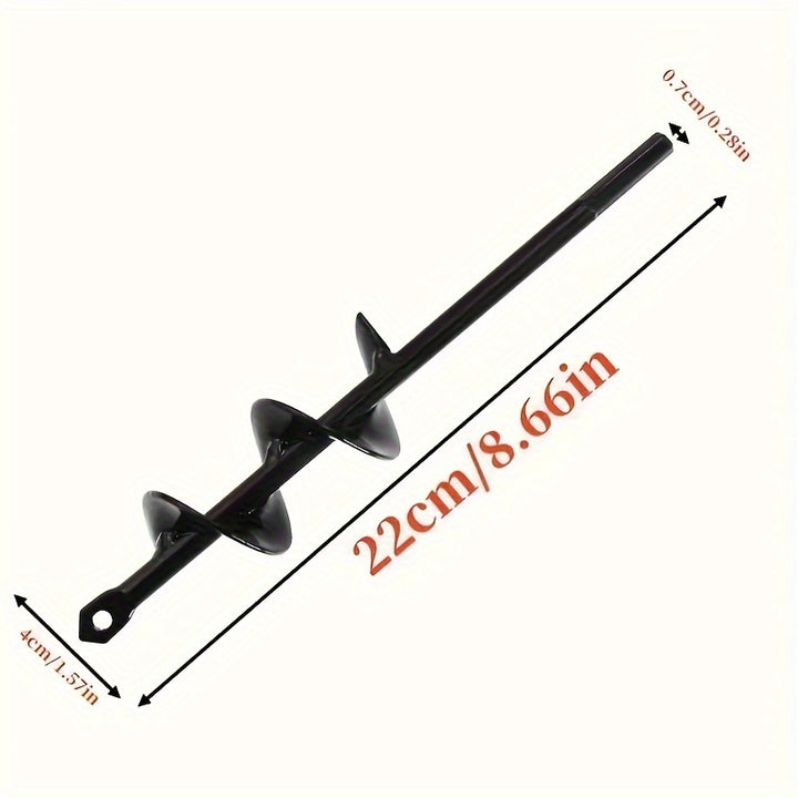 1pc Solid Steel Shaft Spiral Drill Bit, 3/8" Hex Drive Garden Plant Auger Drill Bit, Black Hex Driver Drill, Cement Board Drill, Planter, Hex Bit Organizer