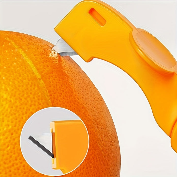 1/2pcs, Orange Peeler, Plastic Orange Peeler, Simple Lemon Peeler, Grapefruit Peeler, Creative Cutter, Orange Peeler Tool with Folding Handle, Fruit Peeler, Vegetable and Fruit Tools, Kitchen Gadgets