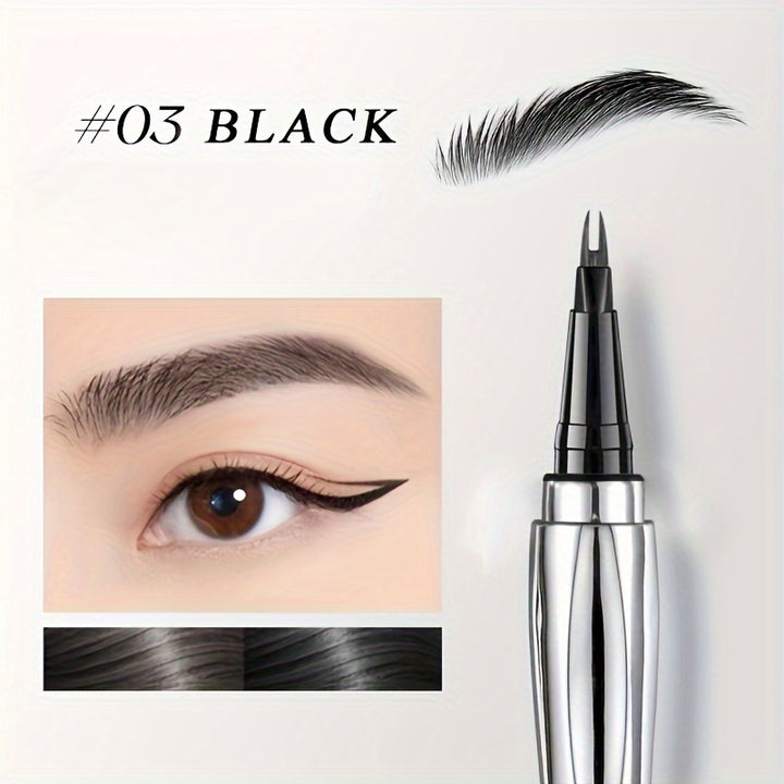 Long-Lasting Waterproof Eyebrow Pencil - Extra Fine Tip, Sweat-Resistant, Natural Look, Dual-Prong for Beginners, All Skin Types, Slim Precision Brow Pen, Essential Beauty Tool