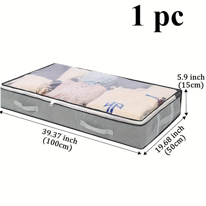 1pc Reinforced Dustproof Under Bed Storage Box with Handles for Comforter, Blanket, Bedding, Pillow, and Toys Bedroom Accessories