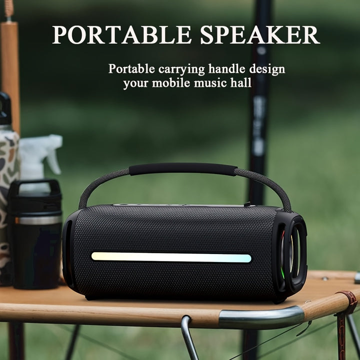 Caixa de Som Sem Fio Portátil 50W -, Bateria de Longa Duração 4000mAh, Sem Fio, Som Poderoso com Subwoofer, Suporta Cartões USB/TF, Rádio FM - Ideal para Festas ao Ar Livre, Camping, Casa, Praia, Viagem | Disponível em Azul, Preto, Cam