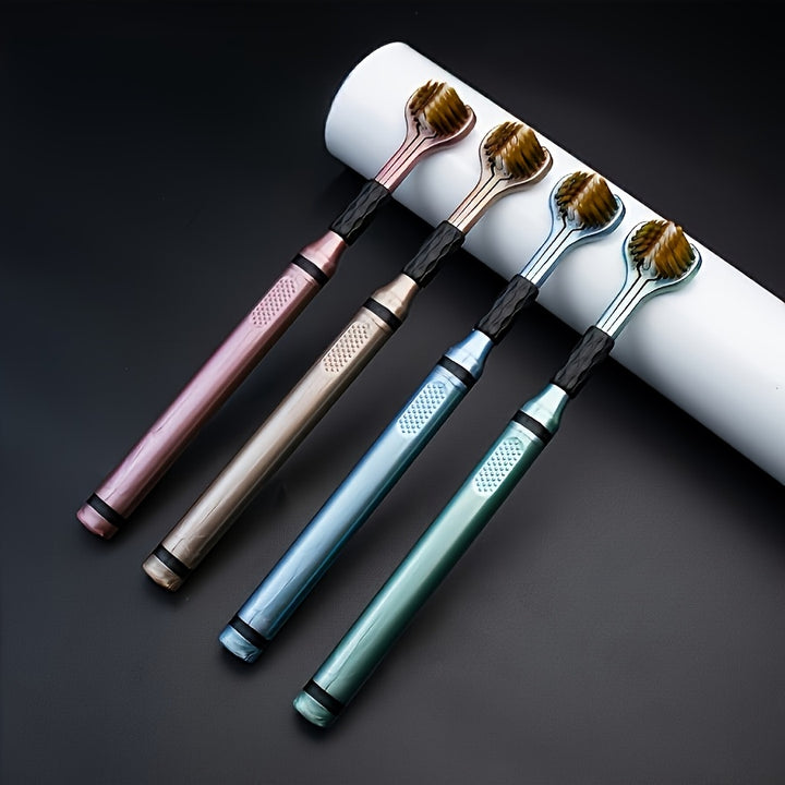 1/4-Pack Manual Toothbrushes, Deep Clean, Triple Layer Wrapped, Ultrafine Fiber Bristles, Oral Care, Personal Hygiene, Home Health Supplies