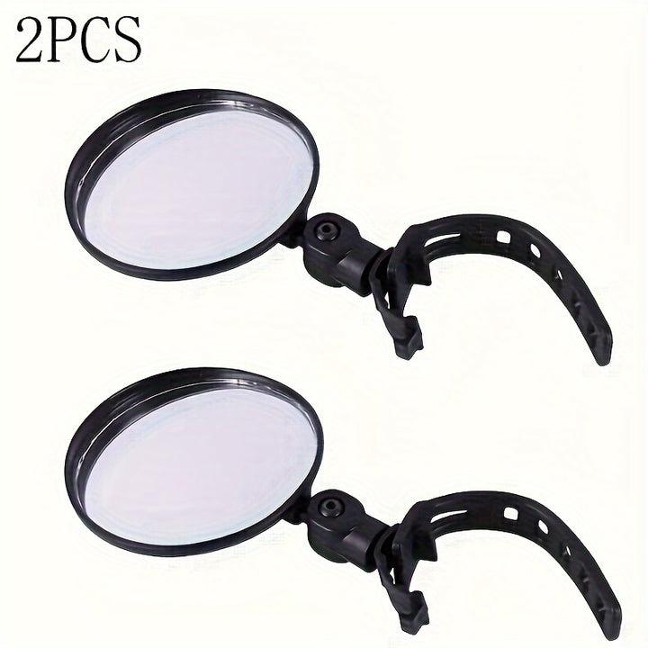 2pcs Adjustable & Rotatable Bike Rearview Mirrors - Enhance Road Safety, Fit, Black PVC