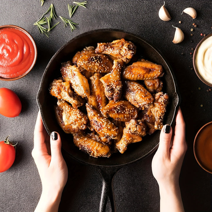 Premium 3pcs Cast Iron Skillet Set - Non-Stick Skillet with Drip Spout, Perfect for Holiday Cooking, RV Use, And Campfire Meals