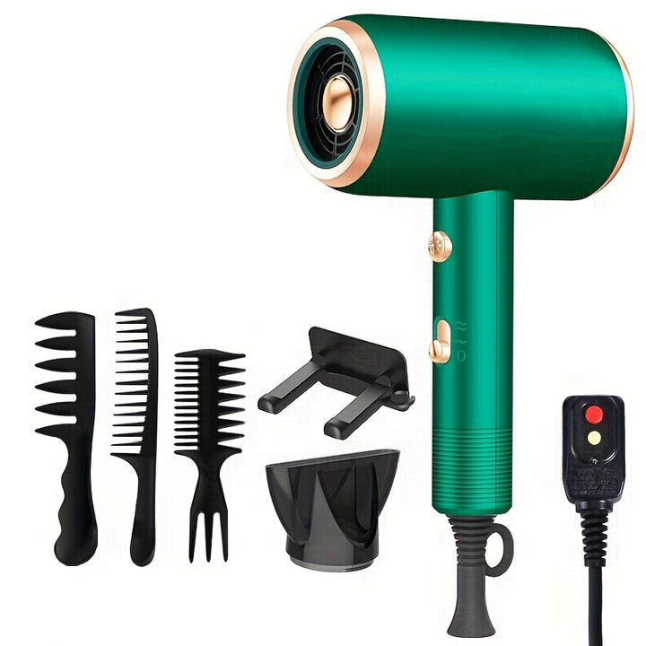 [Ionic Hair Dryer] 1800W Ionic Hair Dryer with Diffuser | 2 Speeds, 3 Heating and Cooling Buttons | For Straight and Curly Hair | Home, Travel, and Salon Use