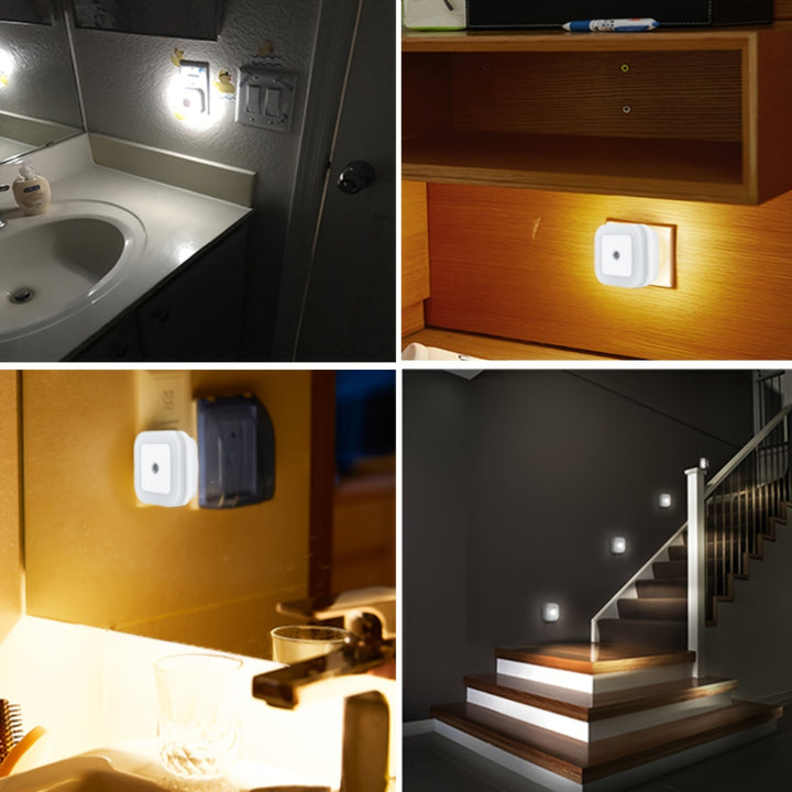 [4pcs Smart LED Night Lights] Audeanor 4pcs Smart LED Night Lights - Auto-On/Off with Motion Sensor, Plug-In Wall Lighting for Bedroom, Kitchen, Stairs & Hallway, Smart Night Light Lamp