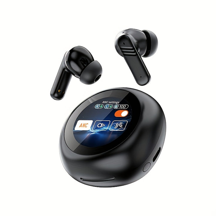 Auriculares Inalámbricos con Control Táctil, ANC, Pantalla LCD, TWS, Larga Duración de Batería, Compatibles con IOS/Android, Perfectos para Deportes al Aire Libre, Correr, Ciclismo, Fitness y Juegos