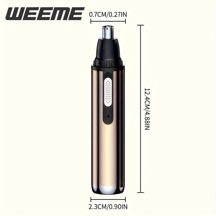 [400mAh Rechargeable Nose Trimmer] WEEME Electric Nose Hair Trimmer, Metal Nose Hair Shaver with Rechargeable Lithium Battery, USB Charging, 400mAh Capacity