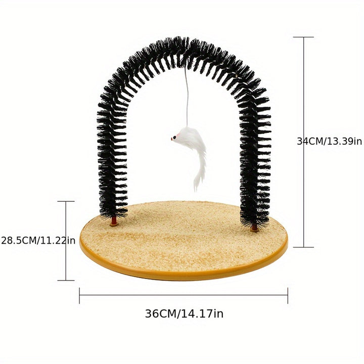 [Self Grooming Cat Arch Toy] Cat Arch Self Grooming And Massage Toy, Multifunctional Cat Hair Brush Cat Scratching Toy For Cats Kittens Interactive Supply