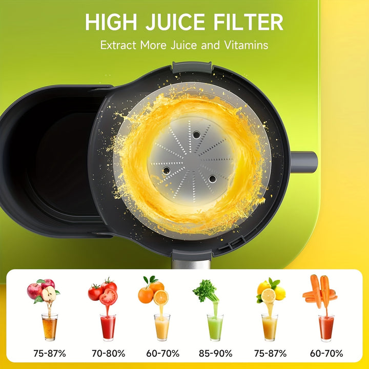 [500W Leistungsstarker Zentrifugalentsafter] 500W Leistungsstarker Zentrifugalentsafter - Breiter Einfüllschacht für einfache Obst- und Gemüsesaftgewinnung, einfache Reinigung, Edelstahl, BPA-frei, spülmaschinenfest, platzsparendes Design, Perf