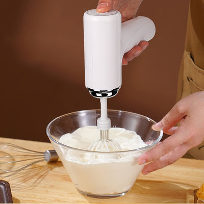 1 Pc HOTU Handheld Electric Eggbeater & Whisk - USB Rechargeable, Cordless, Portable, Lightweight, Hand Mixer for Baking Cakes, Cookies, Muffins