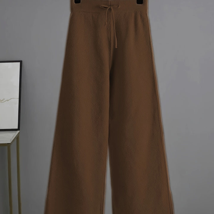 [Conjunto de Dos Piezas de Punto Casual] Conjunto de Pantalones de Punto Casual de Otoño e Invierno para Mujeres, Suéter Suelto y Pantalones de Pierna Ancha, Conjunto de Dos Piezas