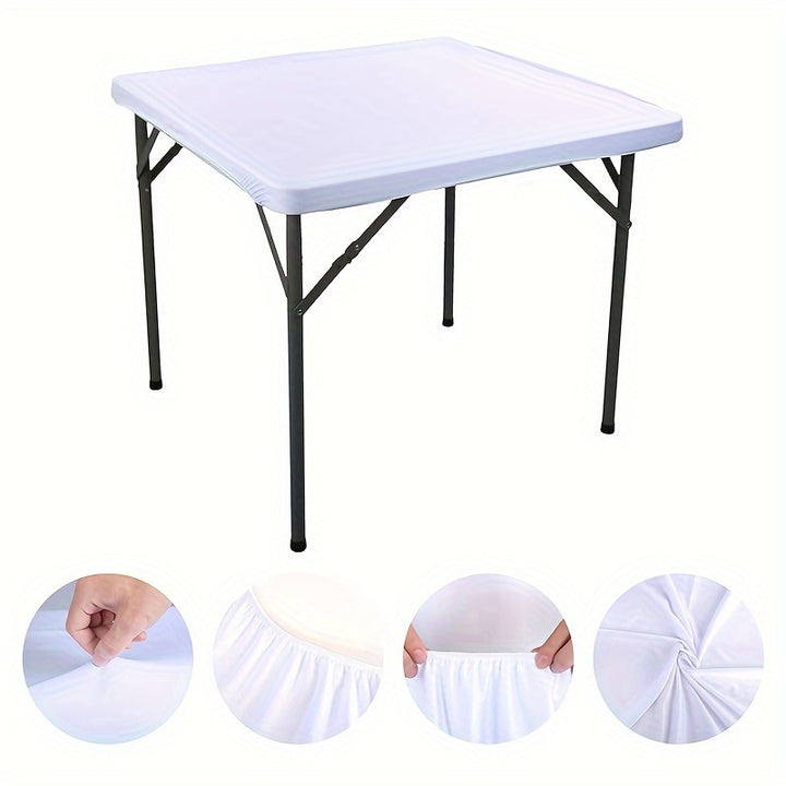 [4ft/6ft Foldable Tablecloth] 1pc Washable Rectangular Tablecloth for Outdoor Parties and Camping - Foldable, Elastic, and Fitted - 4ft/6ft Size - Durable Polyester Fabric for Home Decor