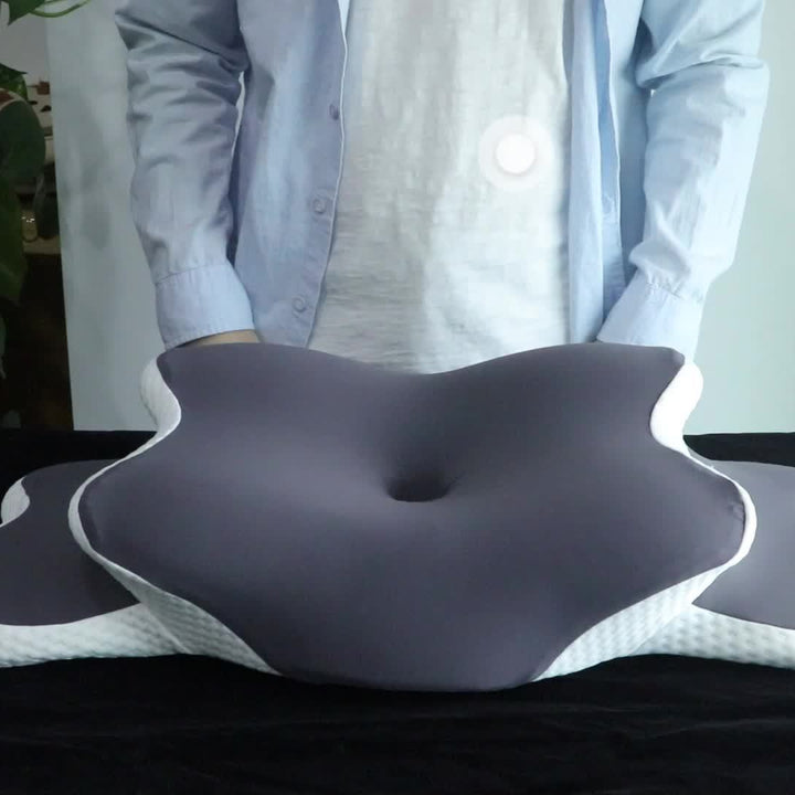 Coussin de cou en mousse à mémoire ergonomique pour un sommeil confortable et un soutien du cou.