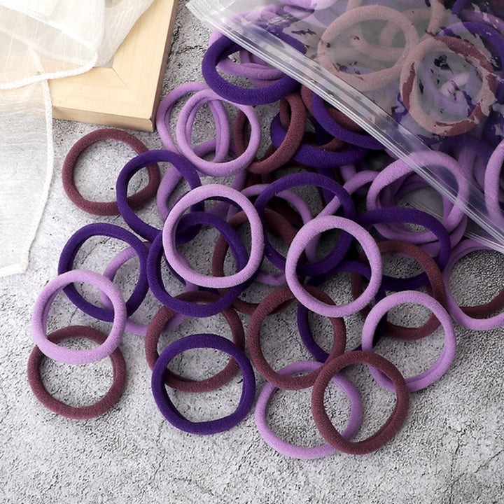 50pcs/Set Women   Basic Hair Bands 4cm Simple Solid Colors Elastic Headband Hair Ropes Ties Hair Accessories Ponytail Holder
