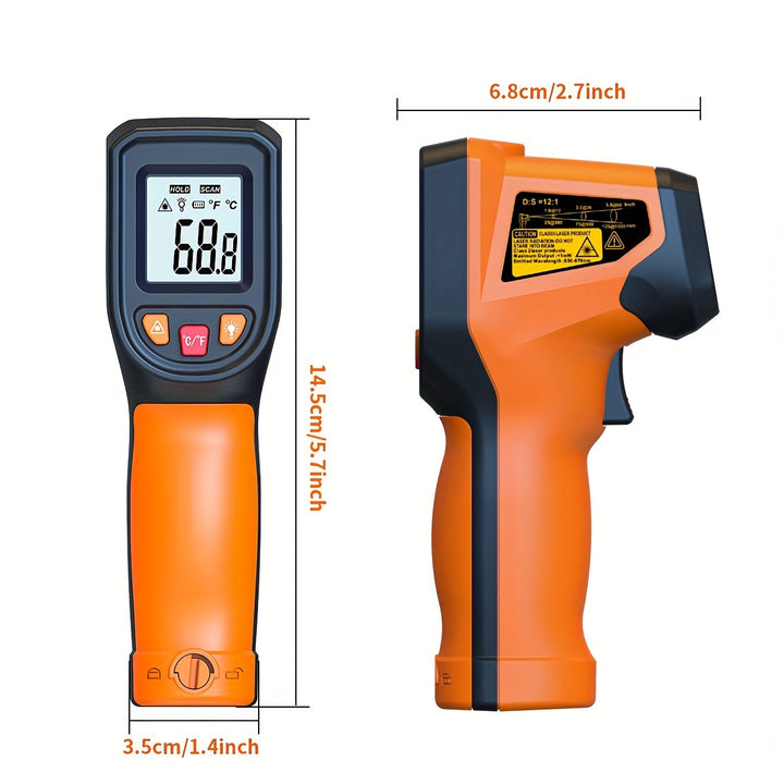 [Popular Choice] NJTY High-Precision Non-Contact Infrared Thermometer Gun - Digital Display, Durable Plastic, Battery Operated (AAA), Ideal for Cooking, Grills & Engines, Industrial Temperature Measurement