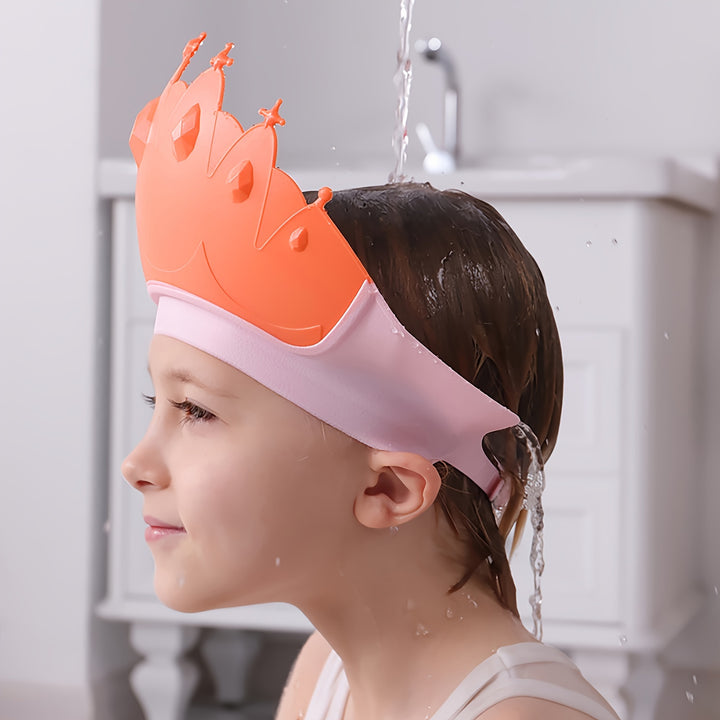 [Waterproof Adjustable Shower Cap] Youngsters' Shower Cap with Ear Protection - Waterproof, Adjustable Bath Hat for Safety & Comfort - Perfect Gift for Thanksgiving, Halloween, Easter - Available in Pink, Red, Blue, Yellow