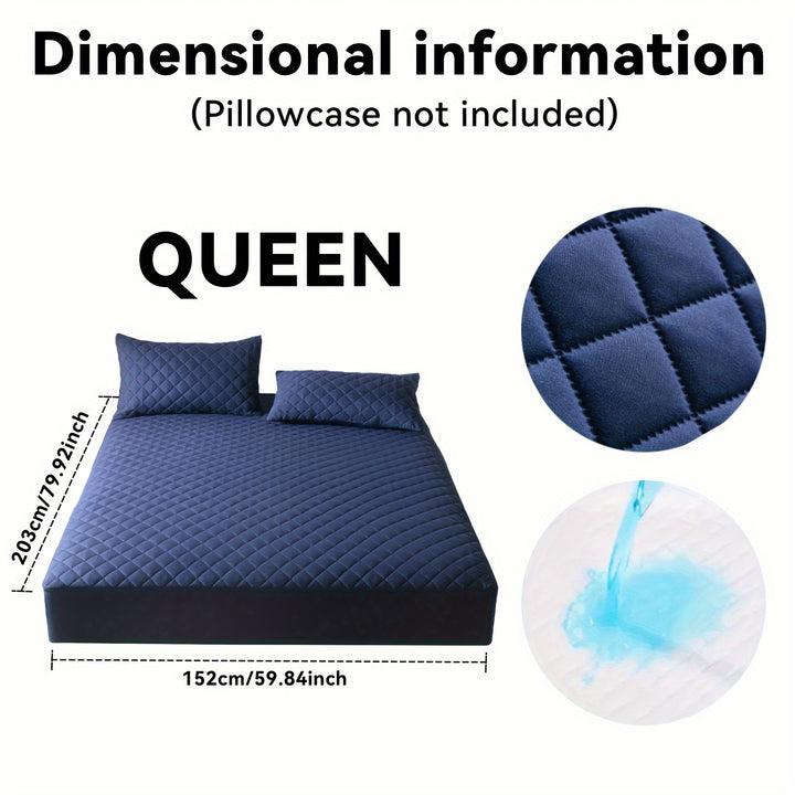 Quilted Waterproof Mattress Protective Cover - Super Soft And Comfortable Mattress Cover, Waterproof Mattress Protective Cover Fits Snugly Between Bed Sheets, Suitable for Room Decoration, Bedrooms, Guest Rooms, Hotels (exclu