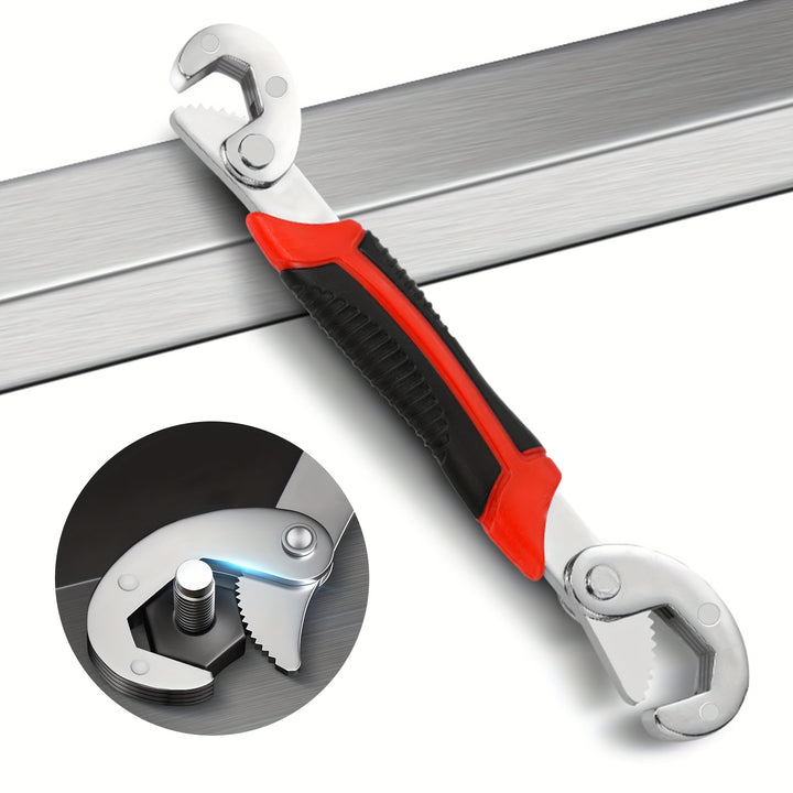 High Carbon Steel Double-Head Adjustable Wrench, High Torque Gear Movable Pipe Pliers, Non-Slip Handle, Durable Material of High Carbon Steel, Suitable for Daily Repair and Maintenance at Home Indoor and Outdoor, KPX