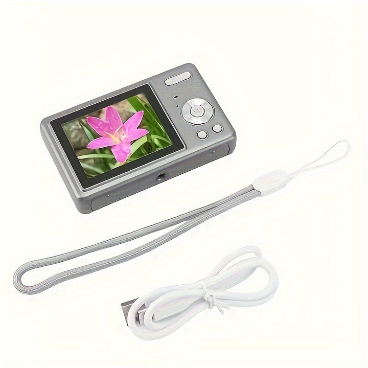 A Portable Student Camera With Auto-focus, FHD 1080P Resolution, 12 Million Pixels, 16x Digital Zoom, And A 2.4-inch TFT Screen.