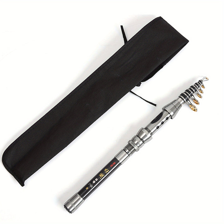 Ultra-Compact Carbon Fiber Telescopic Fishing Rod - Portable, Adjustable 1.5m to 2.4m Lengths for Saltwater Casting
