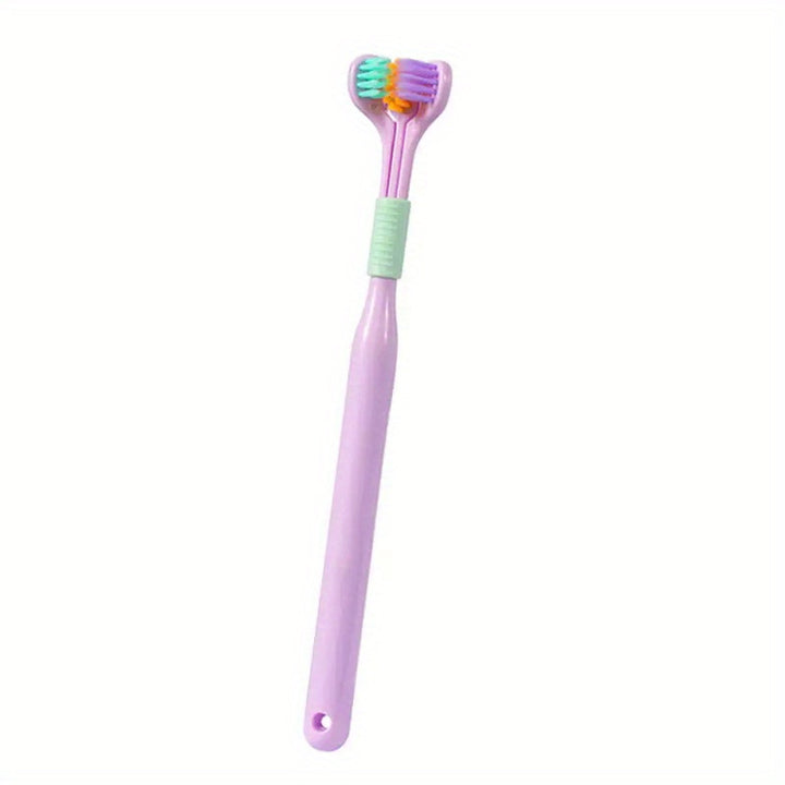 1pc Triple-Sided Soft Bristle Toothbrush for Gentle, Deep Cleaning - Travel-Friendly, Adult Oral Care