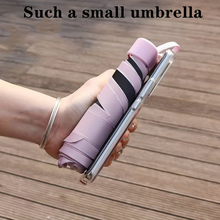 [6-Rib Compact Mini Umbrella Stylish] Mei Qi Lin Compact 6-Rib Mini Umbrella - High-Quality, Foldable Sun Protection with Stylish Design