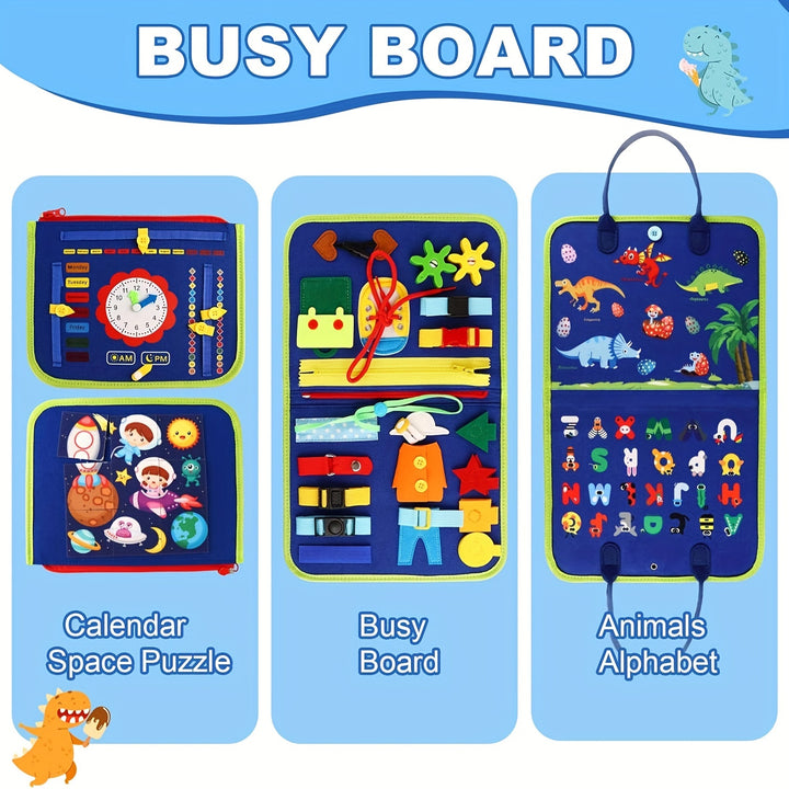 25-IN-1 Busy Board: Educational Toy for 1-4 Year Old Toddlers - Develop Fine Motor Skills & Sensory Development - Perfect Travel Toy for Planes & Cars - Great Christmas And Halloween Gift for Kids! for Winter