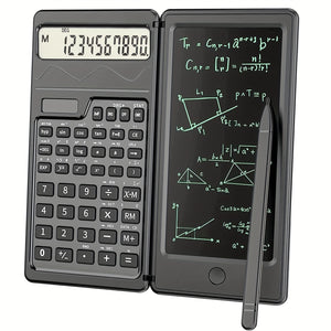 Calculatrices Scientifiques Affichage LCD 10 Chiffres Calculatrice Pliable Avec Tableau d'Écriture, Alimentation Solaire et Pile Double Alimentation Pour Enseignant, Ingénieur