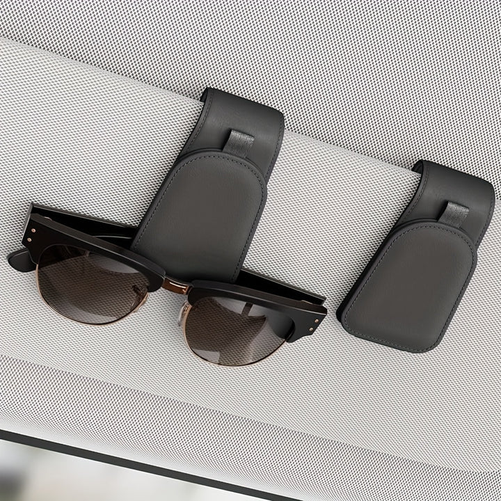 [Magnetic Sunglass Holder] 2pcs Magnetic Cloth Sotfamily Sunglass Holder for Car Visor, Glasses Clip