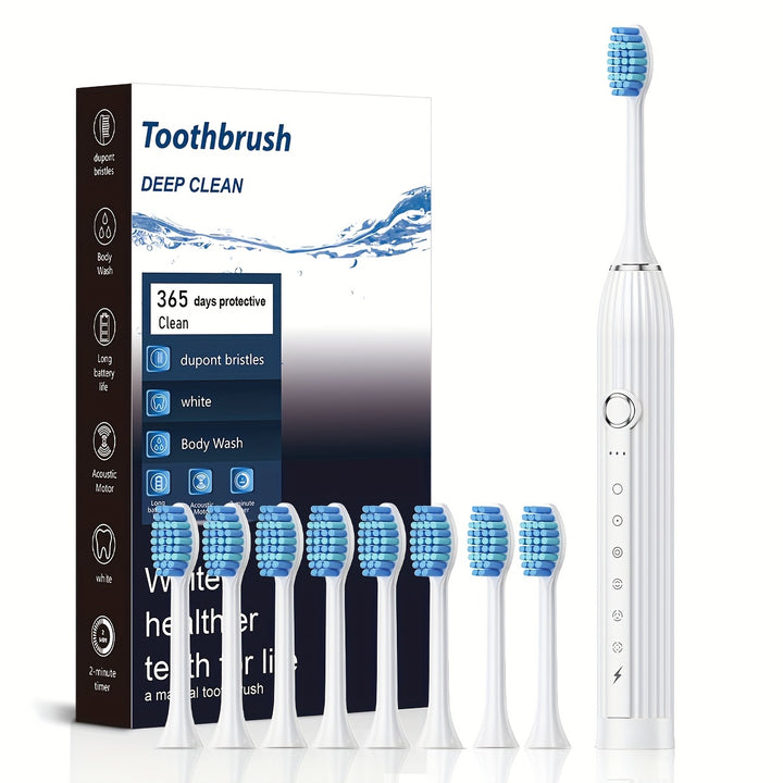 Rechargeable 2-in-1 Smart Electric Toothbrush - Dual Pack for Adults with Soft Bristles, Water Flosser, USB Charging, 500mAh Lithium Polymer Battery - ≤36V for Deep Clean Oral Care Combo Set