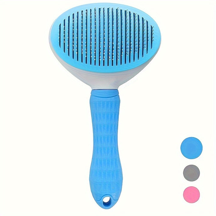 Easy-Clean Pet Hair Removal Comb for Dogs & Cats - One-Click Detangling, Automatic Floating Design, Hair Removal Comb, Easy, Automatic, Pet