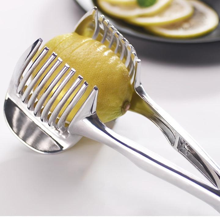 Slicer, Slice Tomatoes, Lemons, and Onions Effortlessly with this Stainless Steel Kitchen Utensil! Kitchen Accessories