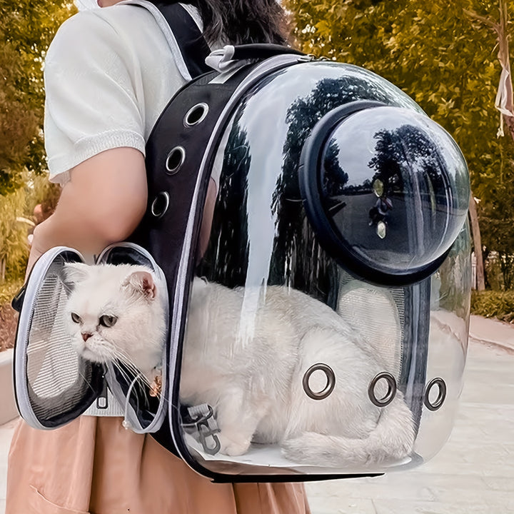 1pc Cat And Dog Outing Carrying Backpack Pet Backpack, Outdoor Portable Backpack Transparent Space Capsule Breathable Large Capacity Portable Cat Bag, Pet Supplies Christmas, Halloween, Thanksgiving Gift