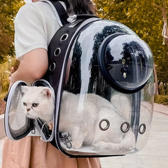 1pc Cat And Dog Outing Carrying Backpack Pet Backpack, Outdoor Portable Backpack Transparent Space Capsule Breathable Large Capacity Portable Cat Bag, Pet Supplies Christmas, Halloween, Thanksgiving Gift