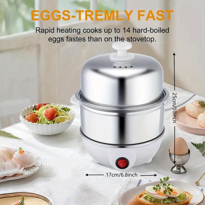 Rapid Egg Master - 14 Egg Capacity Electric Egg Cooker with Auto Shut Off for Perfect Hard Boiled, Poached, Scrambled Eggs, and Omelets - Easy, Fast, and Safe Cooking Solution