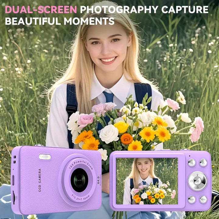 [44MP HD Camera Auto Focus] 44MP 1080P HD Digital Camera - Auto Focus, 16X Digital Zoom, 2.4 Inch Large Screen, Portable Mini Camera For Photography, Video Blogging, And Vlogging - Includes 32G Memory Card, Ideal For Students