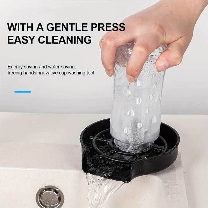 1pc Automatic Glass Cup Washer - Easy-Install, High-Pressure Cleaning, 50cm Pipe, Perfect for Quick Kitchen Faucet Rinse, No Electricity Required