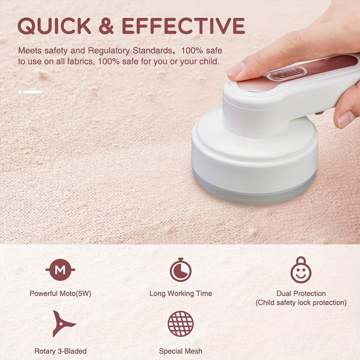 [Efficient Lint Removal] USB Rechargeable Lint Eraser - Portable and Efficient Lint Removal Tool for Sweaters, Blankets, Carpets, and Upholstery