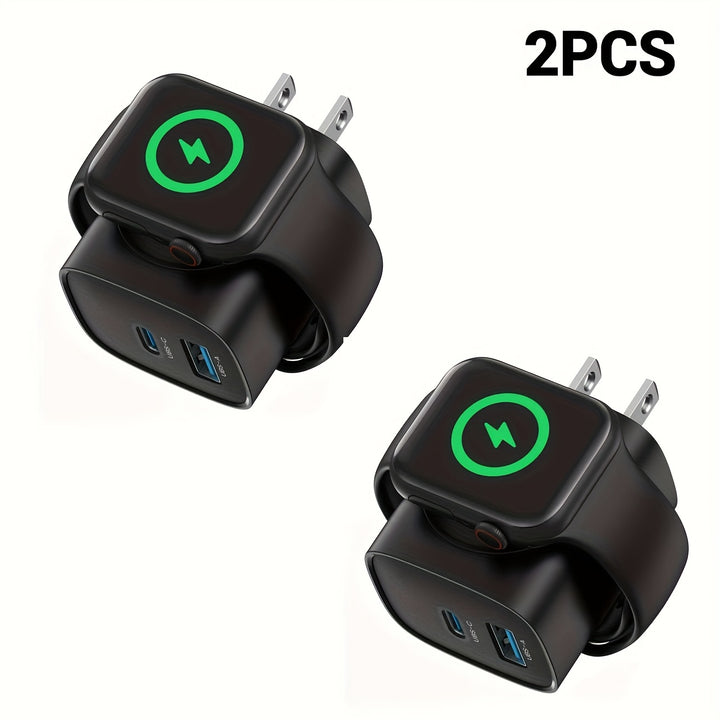 20W For Apple Watch Charger, Multiport PD Fast Charger Block Brick Cube, USB C Wall Power Adapter For IPhone 11/12/13/14/15/Pro Max, XS/XR/X, Ipad Pro