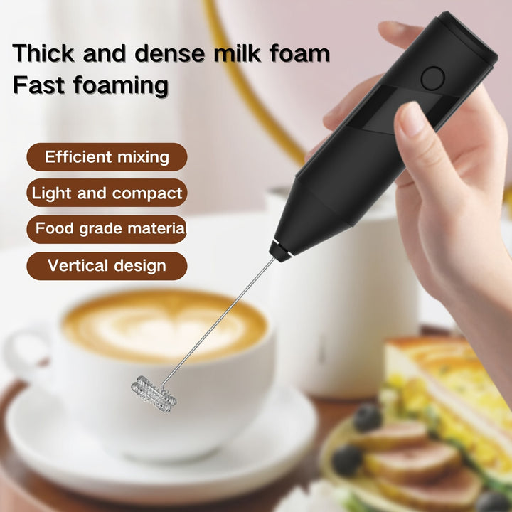 Handheld Electric Milk Frother, Whisk Mixer for Coffee, Latte, Cappuccino Foam, Kitchen Gadget for Drink Stirring, Home Appliances - 1 Pack