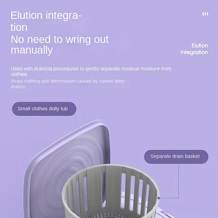 Portable Foldable 8L Mini Washing Machine - 3 Modes, Deep Cleaning, Soft Spin Dry for Business Trip, Home, RV, Washing Delicates