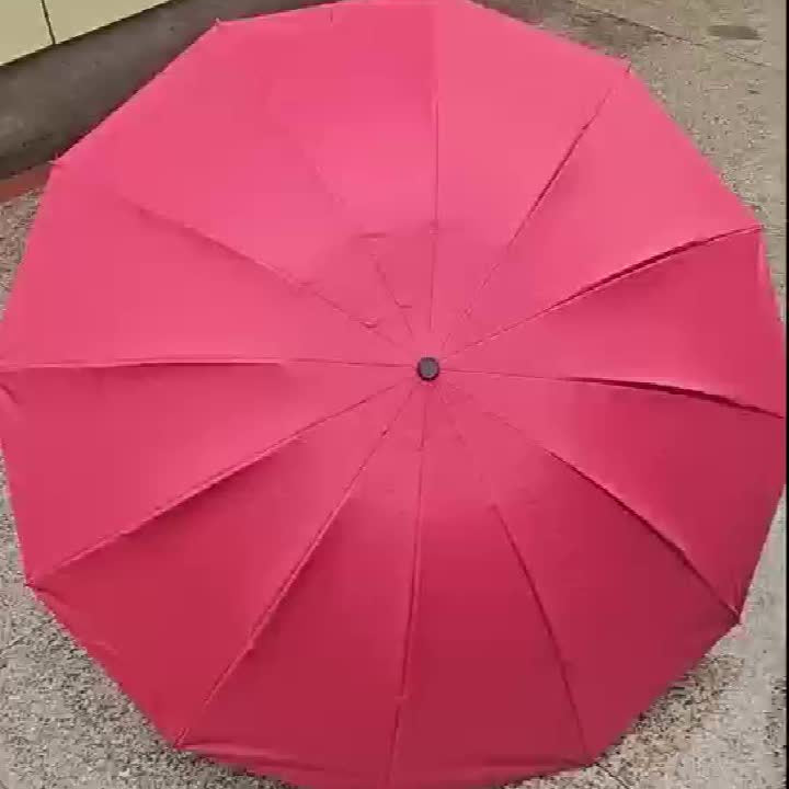 12 Ribs Extra Large Windproof Waterproof Folding Umbrella for Rainy and Sunny Day Travel