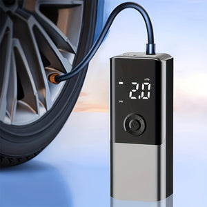 Inflador de Neumáticos Eléctrico Portátil para Coche, Carga USB con Pantalla Digital, Batería de Litio Recargable, Luz LED, para Coche Bicicleta Motor Pelotas, Voltaje de Funcionamiento ≤36V, Conector USB Tipo-C, Capacidad de 1500mAh