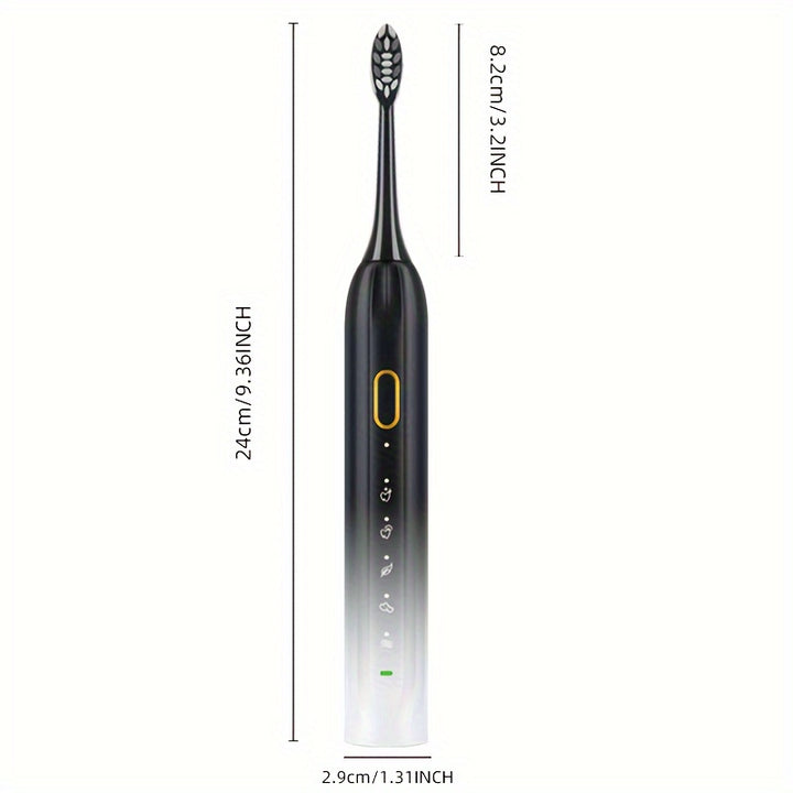 IPX8  Sonic Electric Toothbrush with USB Charging, Couples with Replaceable Head Metal Shaft Electric Toothbrush for Adults, Men And Women, Smart Timer And 5 Replacement Brush Heads