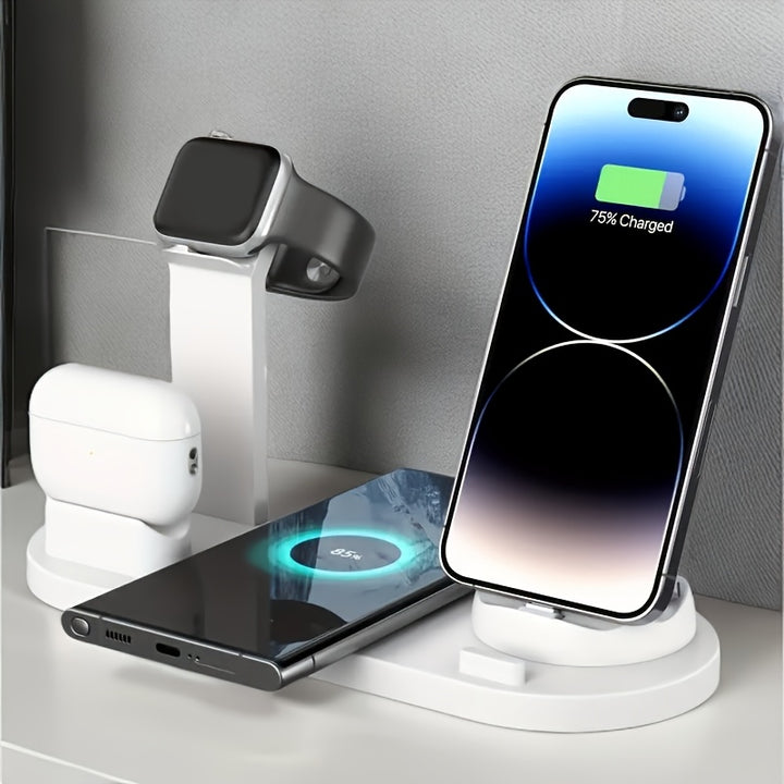 USB-Powered Wireless Charging Station, Magnetic Charging Pad, Fast Wireless Charging Dock for iPhone/iWatch/AirPods, with Operating Voltage ≤36V, for Qi-Enabled Devices